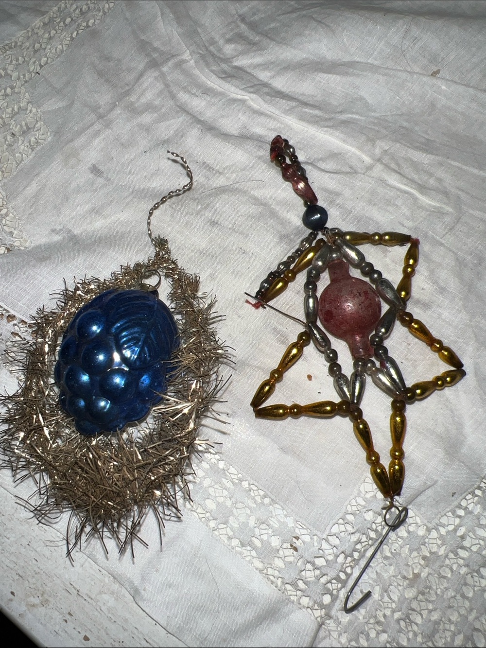 2 Antique Victorian glass Christmas ornaments